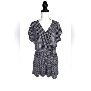 G.I.L.I. Black and White Checkered Jumpsuit